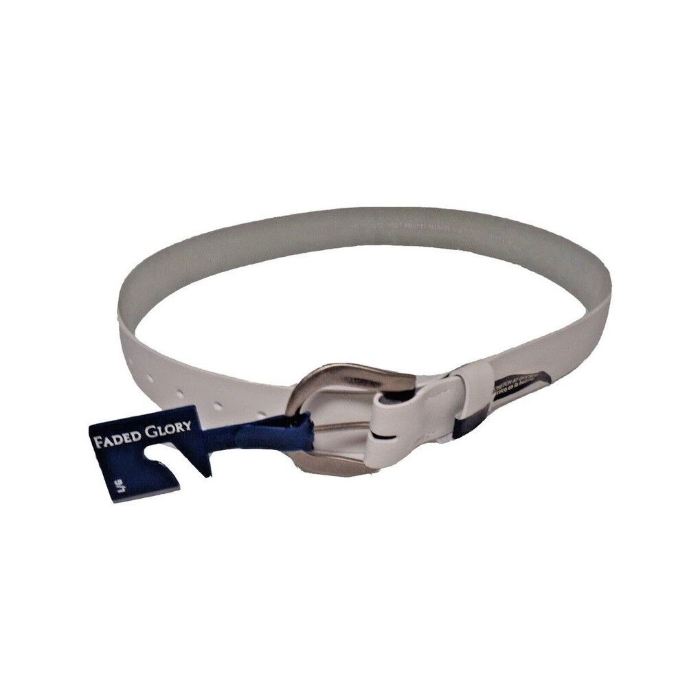 New 10 White Leather Belts by Faded Glory Women's Size Small/Medium NWT